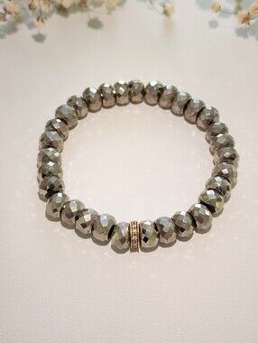 SE Sydney Evan 14kt Diamond Pyrite Bracelet